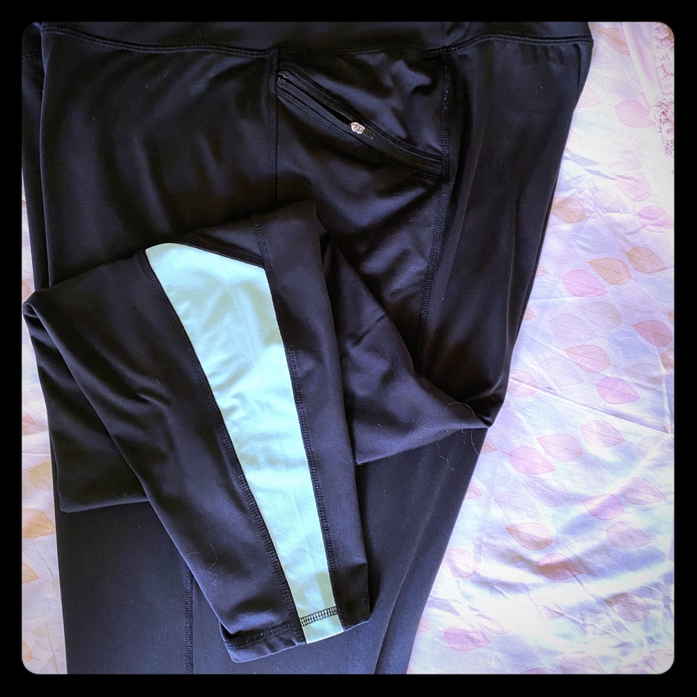 Work It... out ! Pants w/ teal calf to cuff stripe